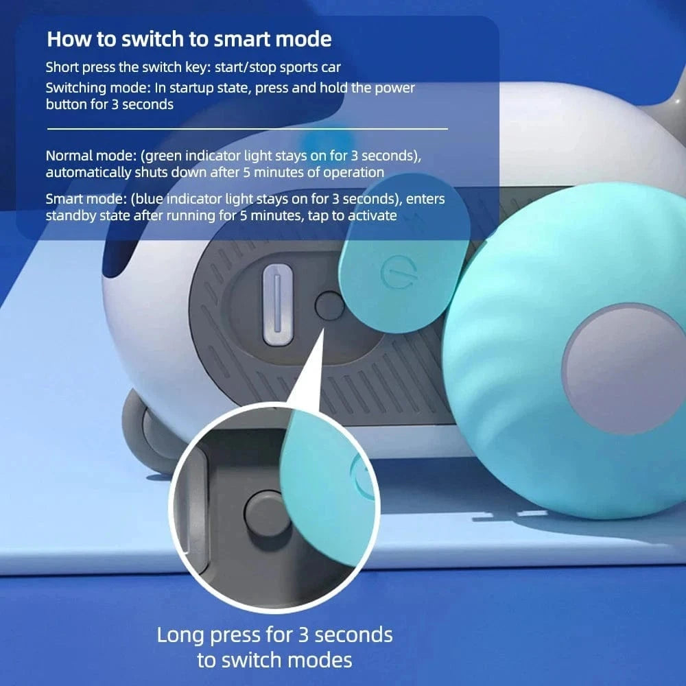 Snuffle Snouts Smart Cat Toy 2 Modes Automatic Moving Remote Controlled Toy Car for Cats Dogs Interactive Playing Kitten Training Pet Supplies