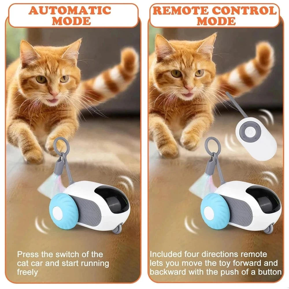 Snuffle Snouts Smart Cat Toy 2 Modes Automatic Moving Remote Controlled Toy Car for Cats Dogs Interactive Playing Kitten Training Pet Supplies