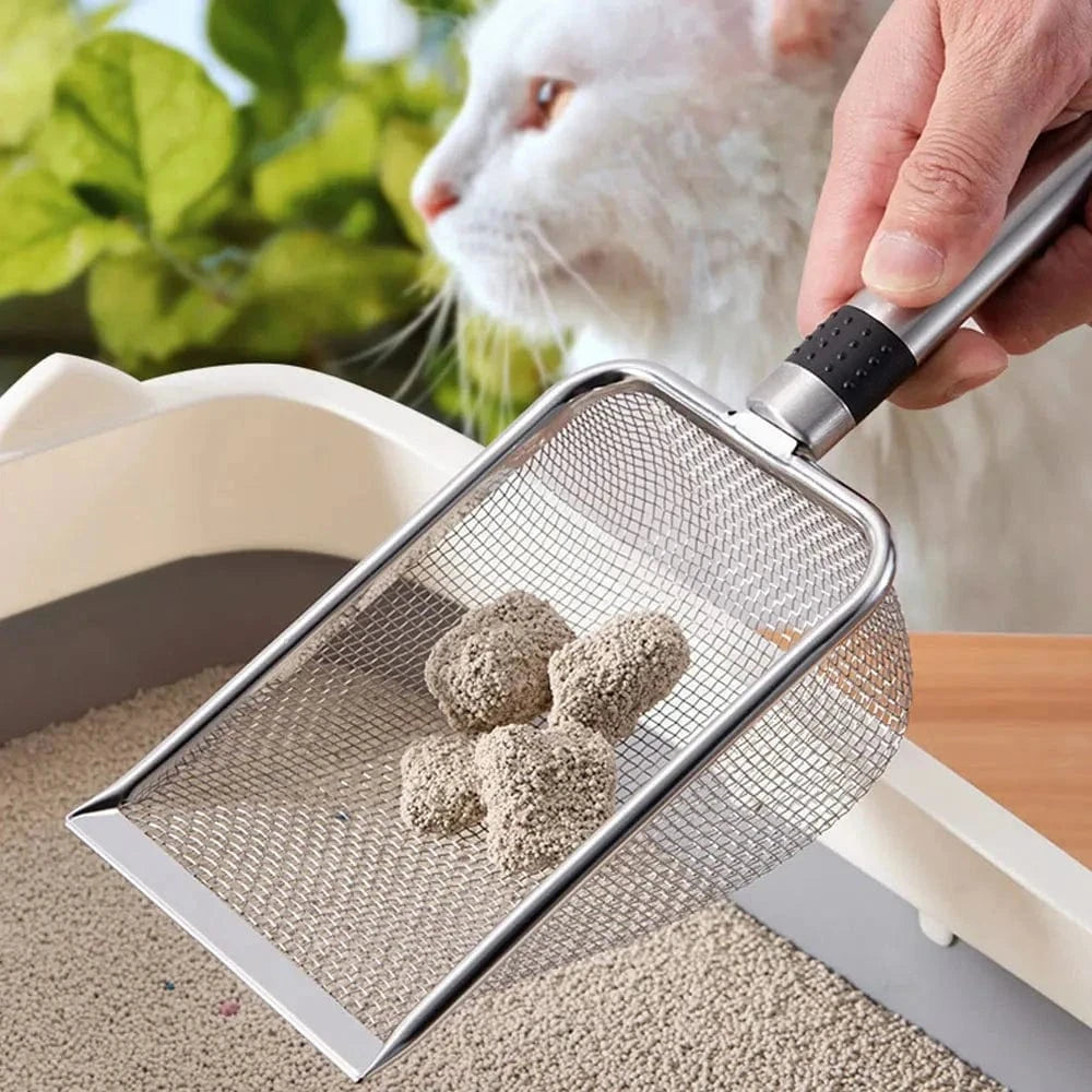 Snuffle Snouts stainless steel Stainless Steel Cat Litter Scoop-Durable, Easy Clean, Ergonomic Handle, Rust-Resistant, Ideal for Quick Waste Removal