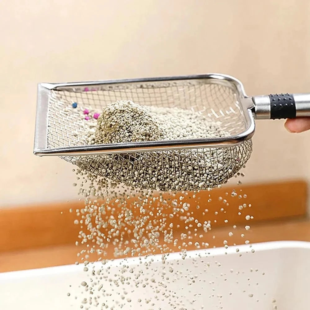 Snuffle Snouts stainless steel Stainless Steel Cat Litter Scoop-Durable, Easy Clean, Ergonomic Handle, Rust-Resistant, Ideal for Quick Waste Removal