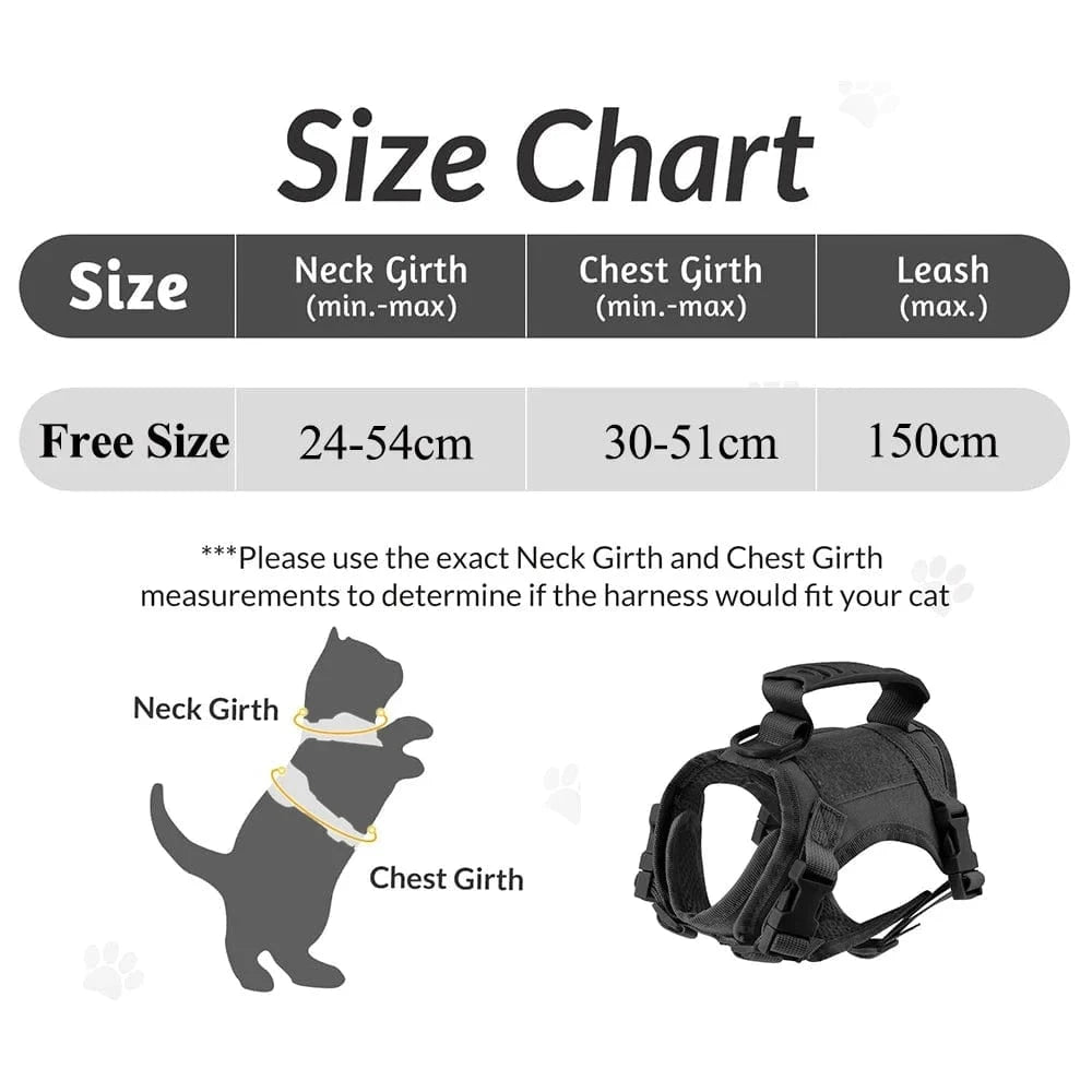 Snuffle Snouts Tactical Cat Harness For Walking Escape Proof Adjustable Pet Vest Harness Soft Mesh With Control Handle For Large Cat Small Dog