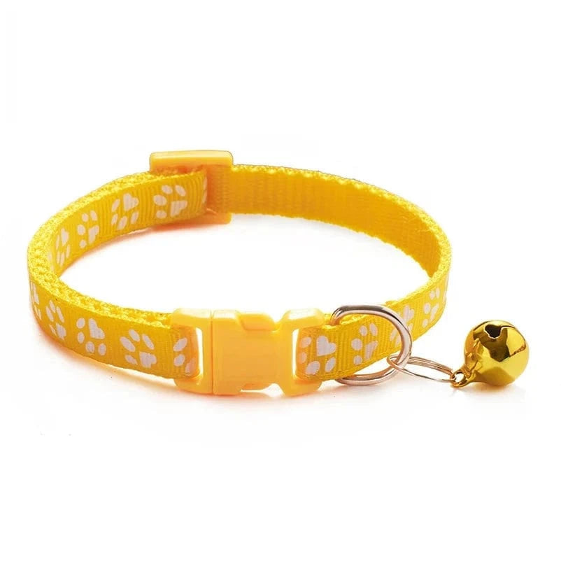 Snuffle Snouts yellow Hot pet for cat bell collar dog print cat collar multi-color optional necklace ring cat rope collar pet supplies