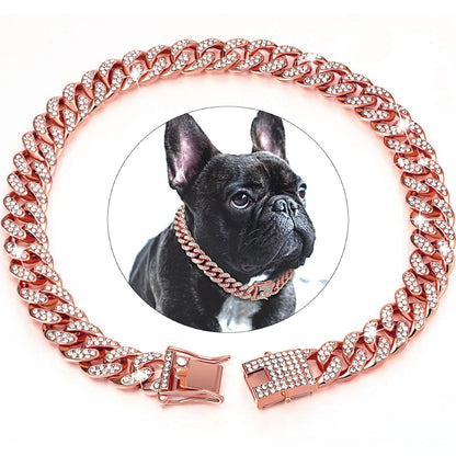 Snuffele Snouts Diamant Cubaanse Kettingen RoseGold / 45cm-18inch / CHINA Diamond Cuban Chains