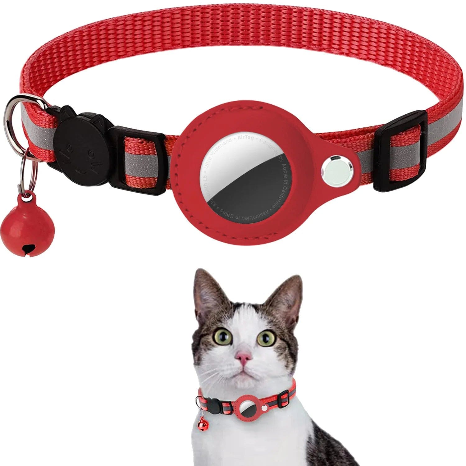 Snuffele Snouts LuchtTag Red / Adjustable 22-32cm Collar AirTag