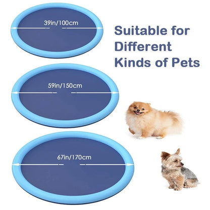 Snuffle Snouts 170cm Summer Dog Toy Splash Sprinkler Pad Pet Swimming Pool Interactive for Pet Children Interactive Outdoor Play Water Mat Toys