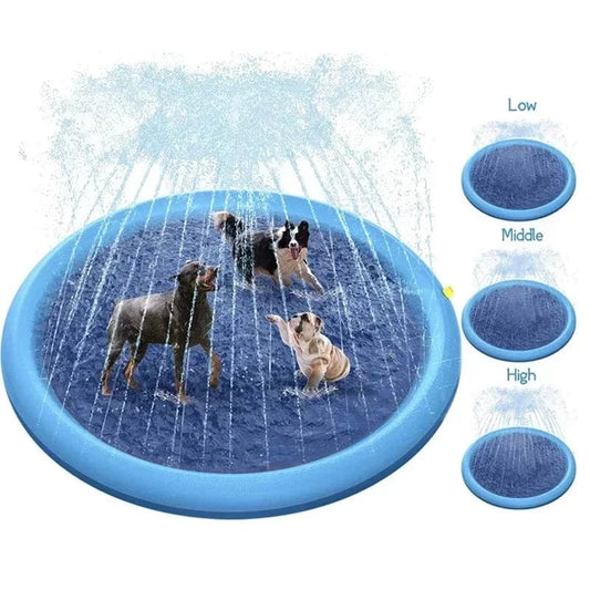 Snuffle Snouts 170cm Summer Dog Toy Splash Sprinkler Pad Pet Swimming Pool Interactive for Pet Children Interactive Outdoor Play Water Mat Toys