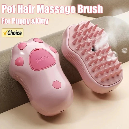 Snuffle Snouts 3 in 1 Cat Comb Brush Electric Spray Cat Steam Brush Spray Cat Hair Brushes for Massage Pet Float remover Cat Supplies
