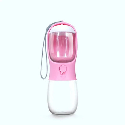 Snuffle Snouts 300ML add 100g Pink / CHINA Portable Water Bottle For Dogs Puppy Drinking Bottle Travel Pet Drinker Leakproof Dog Bowl Food Containers Dog Accessories