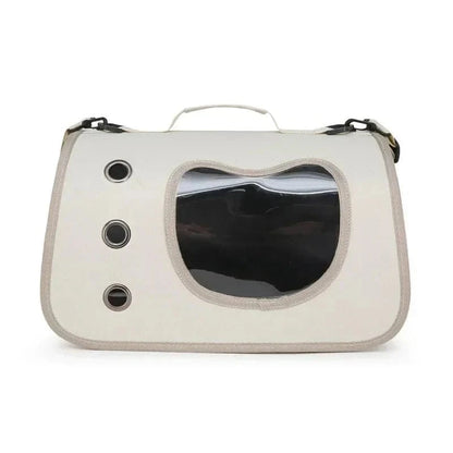 Snuffle Snouts Beige Expandable 3-in-1 Cat Carrier Bag Lightweight Foldable Handheld Tote with Privacy Cover for Small Cats Dogs Travel Accessories