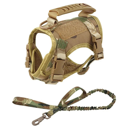 Snuffle Snouts Camouflage set Tactical Cat Harness For Walking Escape Proof Adjustable Pet Vest Harness Soft Mesh With Control Handle For Large Cat Small Dog