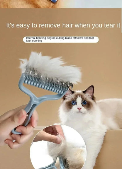 Snuffle Snouts Cat Brush Pet Knot Comb 2 in 1 Dogs Cat Fur Knot Cutter Pets Hair Removal Comb Dog Grooming Shedding Tools Pet Cleaning Supplies