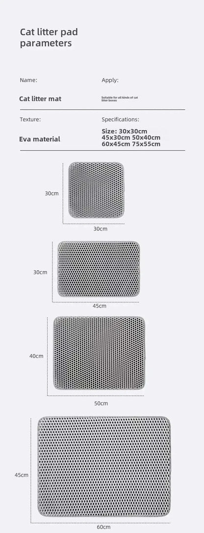 Snuffle Snouts Cat Litter Mat Double Layer Cat Litter Box Waterproof Mat Non-slip Sand Cat Foldable Pad Washable Mat Pet Clean Supplies