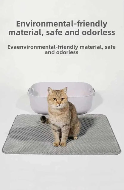 Snuffle Snouts Cat Litter Mat Double Layer Cat Litter Box Waterproof Mat Non-slip Sand Cat Foldable Pad Washable Mat Pet Clean Supplies