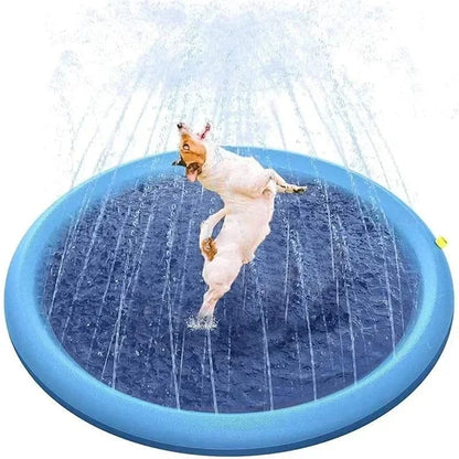 Snuffle Snouts dark blue / 170cm 170cm Summer Dog Toy Splash Sprinkler Pad Pet Swimming Pool Interactive for Pet Children Interactive Outdoor Play Water Mat Toys