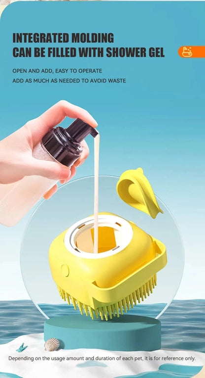Snuffle Snouts Dog Bath Brush Silicone Pet Shampoo Brush Soap Dog Scrubber Cat Massage Grooming Wash Comb Soft Rubber Puppy Clean Brush