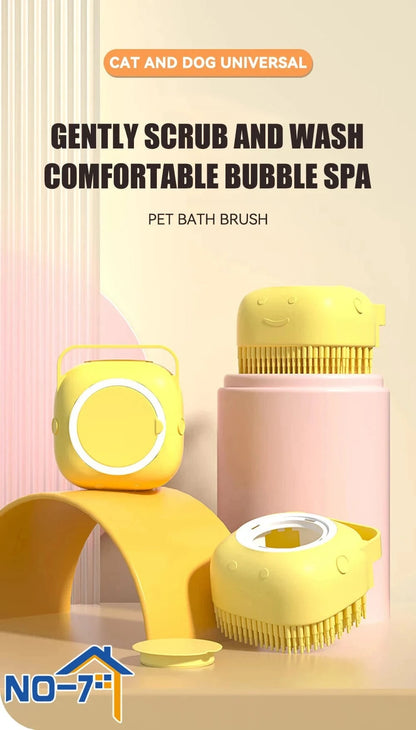 Snuffle Snouts Dog Bath Brush Silicone Pet Shampoo Brush Soap Dog Scrubber Cat Massage Grooming Wash Comb Soft Rubber Puppy Clean Brush