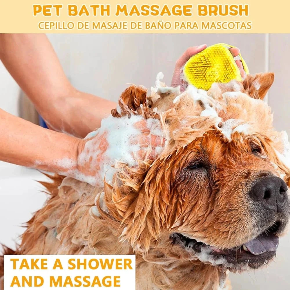 Snuffle Snouts Dog Bath Brush Silicone Pet Shampoo Brush Soap Dog Scrubber Cat Massage Grooming Wash Comb Soft Rubber Puppy Clean Brush