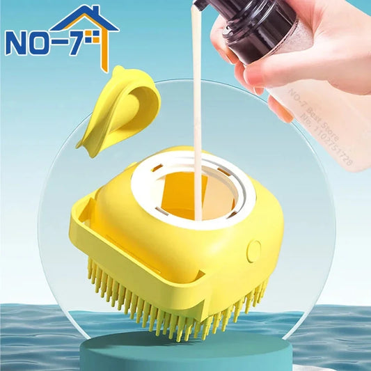Snuffle Snouts Dog Bath Brush Silicone Pet Shampoo Brush Soap Dog Scrubber Cat Massage Grooming Wash Comb Soft Rubber Puppy Clean Brush