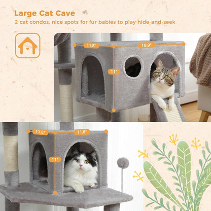 Snuffle Snouts Free Shipping  Multi-Level Cat Tree For Cats With Cozy Perches Stable Cat Climbing Frame Cat Scratch Board Toys Cat Furniture