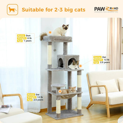 Snuffle Snouts Free Shipping  Multi-Level Cat Tree For Cats With Cozy Perches Stable Cat Climbing Frame Cat Scratch Board Toys Cat Furniture