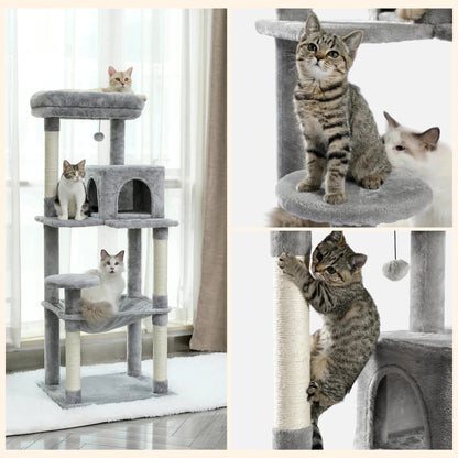 Snuffle Snouts Free Shipping  Multi-Level Cat Tree For Cats With Cozy Perches Stable Cat Climbing Frame Cat Scratch Board Toys Cat Furniture