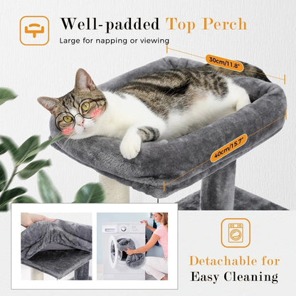 Snuffle Snouts Free Shipping  Multi-Level Cat Tree For Cats With Cozy Perches Stable Cat Climbing Frame Cat Scratch Board Toys Cat Furniture