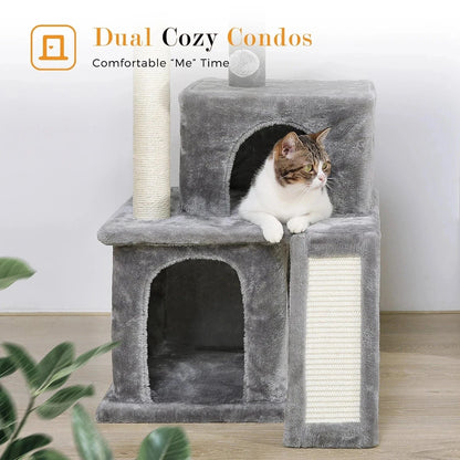 Snuffle Snouts Free Shipping  Multi-Level Cat Tree For Cats With Cozy Perches Stable Cat Climbing Frame Cat Scratch Board Toys Cat Furniture