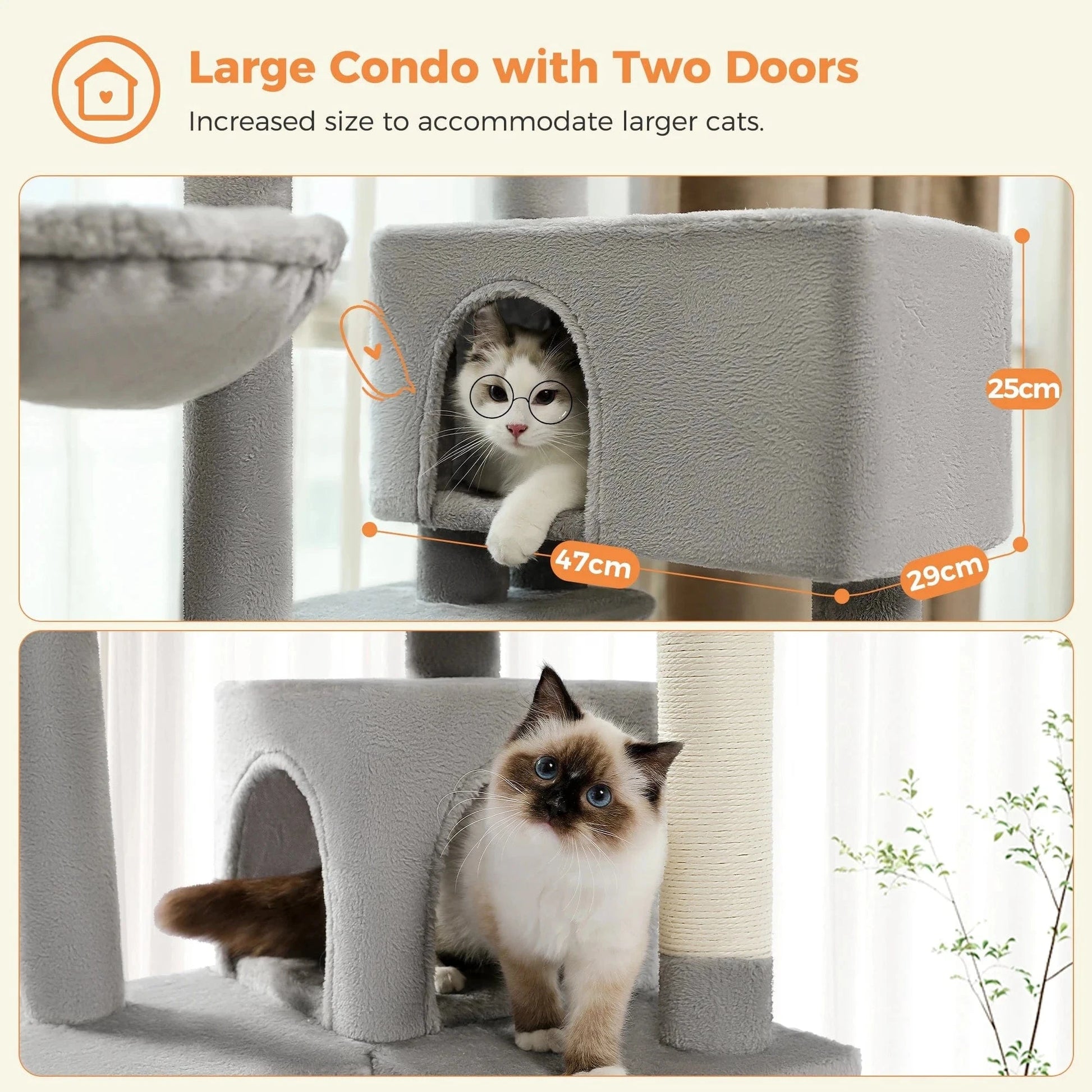 Snuffle Snouts Free Shipping  Multi-Level Cat Tree For Cats With Cozy Perches Stable Cat Climbing Frame Cat Scratch Board Toys Cat Furniture