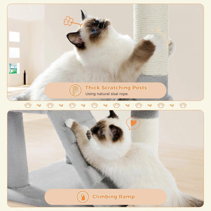Snuffle Snouts Free Shipping  Multi-Level Cat Tree For Cats With Cozy Perches Stable Cat Climbing Frame Cat Scratch Board Toys Cat Furniture