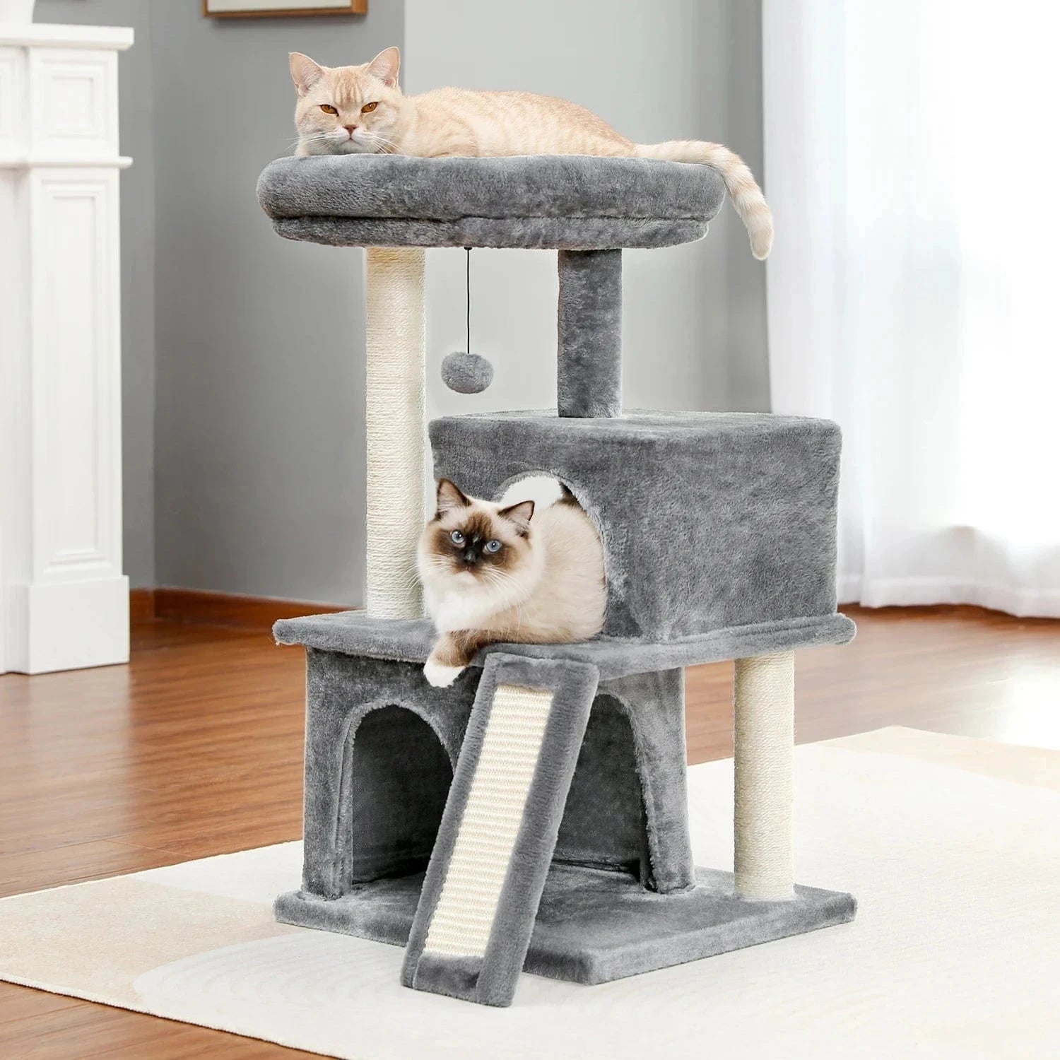 Snuffle Snouts Free Shipping  Multi-Level Cat Tree For Cats With Cozy Perches Stable Cat Climbing Frame Cat Scratch Board Toys Cat Furniture