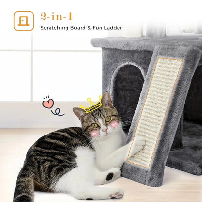 Snuffle Snouts Free Shipping  Multi-Level Cat Tree For Cats With Cozy Perches Stable Cat Climbing Frame Cat Scratch Board Toys Cat Furniture