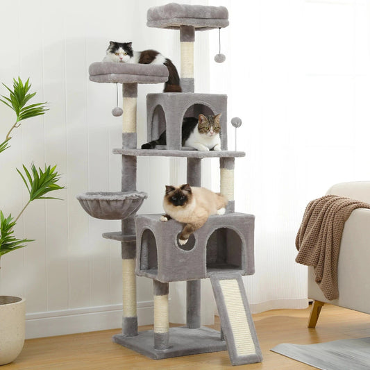 Snuffle Snouts Free Shipping  Multi-Level Cat Tree For Cats With Cozy Perches Stable Cat Climbing Frame Cat Scratch Board Toys Cat Furniture
