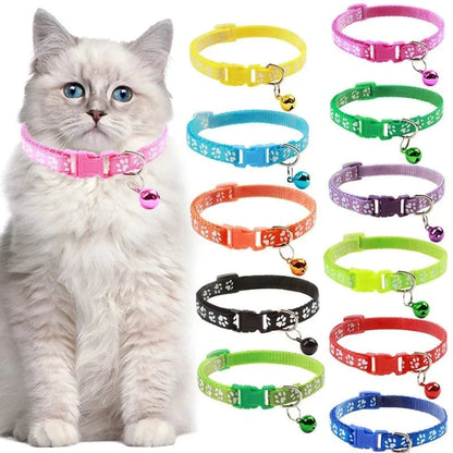 Snuffle Snouts Hot pet for cat bell collar dog print cat collar multi-color optional necklace ring cat rope collar pet supplies