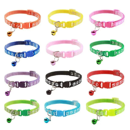 Snuffle Snouts Hot pet for cat bell collar dog print cat collar multi-color optional necklace ring cat rope collar pet supplies