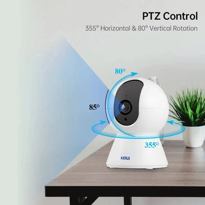 Snuffle Snouts KERUI 5MP Tuya Smart Mini WiFi IP Camera Indoor Wireless Security Home CCTV Surveillance Camera 3MP Full HD With Auto Tracking