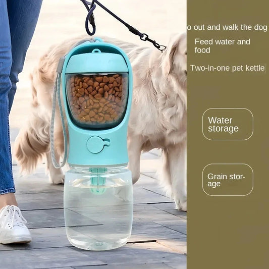 Snuffle Snouts Portable Dog Water Bottle with Storage Food and Water Container for Puppy Pets Dogs Feeder Bowl Outdoor Travel Pet Supplies