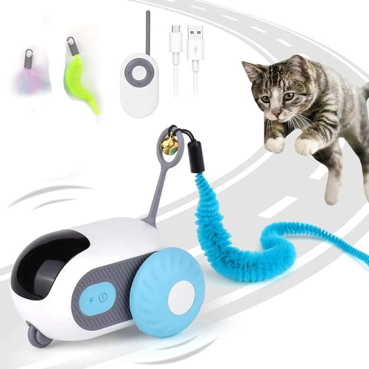 Snuffle Snouts Smart Cat Toy 2 Modes Automatic Moving Remote Controlled Toy Car for Cats Dogs Interactive Playing Kitten Training Pet Supplies
