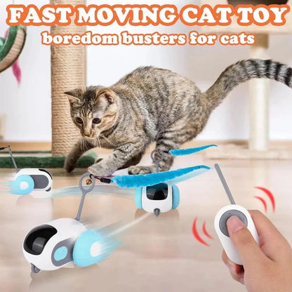 Snuffle Snouts Smart Cat Toy 2 Modes Automatic Moving Remote Controlled Toy Car for Cats Dogs Interactive Playing Kitten Training Pet Supplies