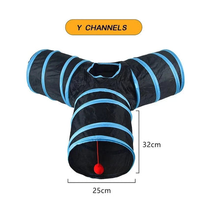 Snuffle Snouts Y tunnels Cat Tunnel  Foldable Cats Tunnel Cat Toy Breathable Drill Barrel for Indoor loud paper Pet Supplies Cat S Y Pass Play Tunnel