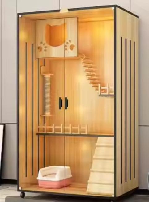 Suzhou Meditech Imp.&Exp. Co., Ltd. Luxe Massief Houten Huis Kattenvilla Luxury Solid Wood House Cat Villa